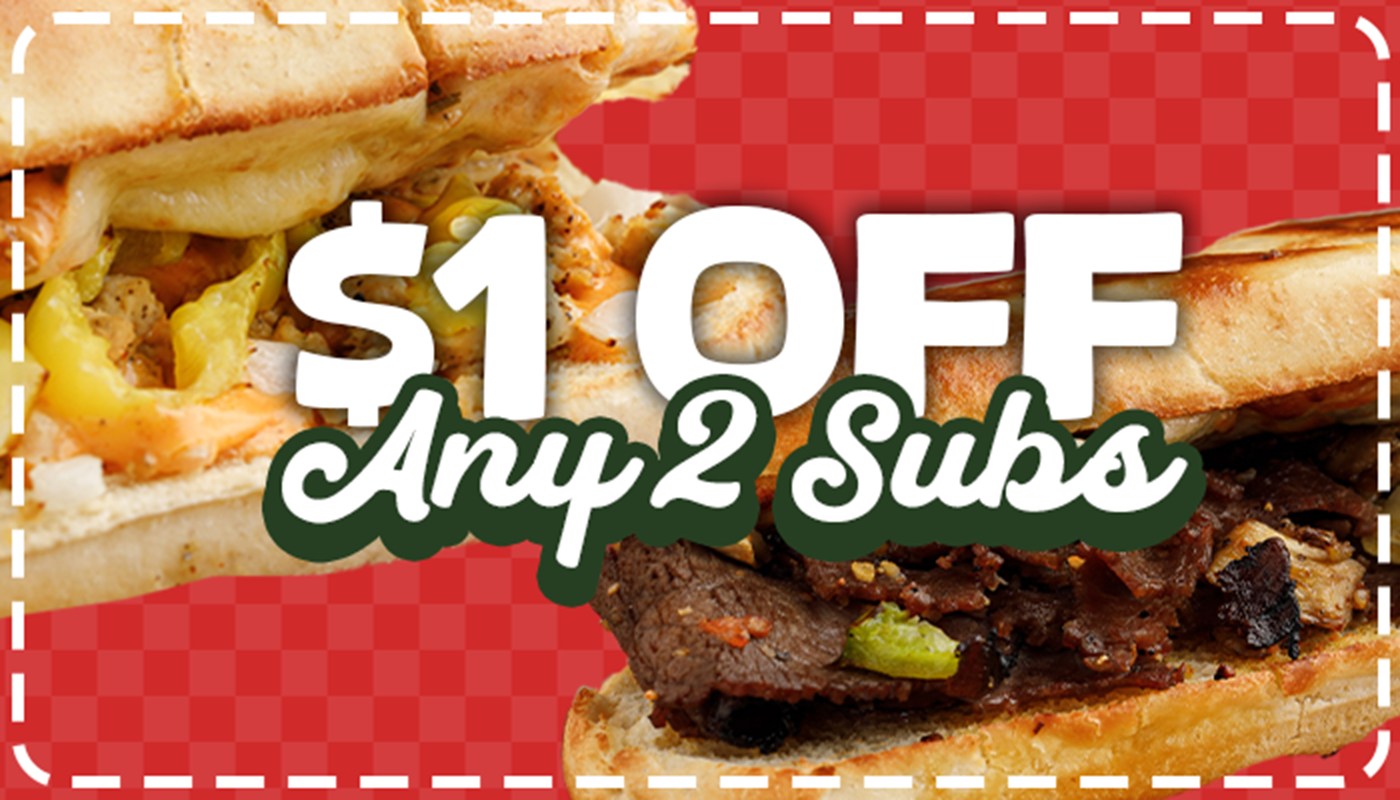 $1 OFF ANY 2 REGULAR SUBS image